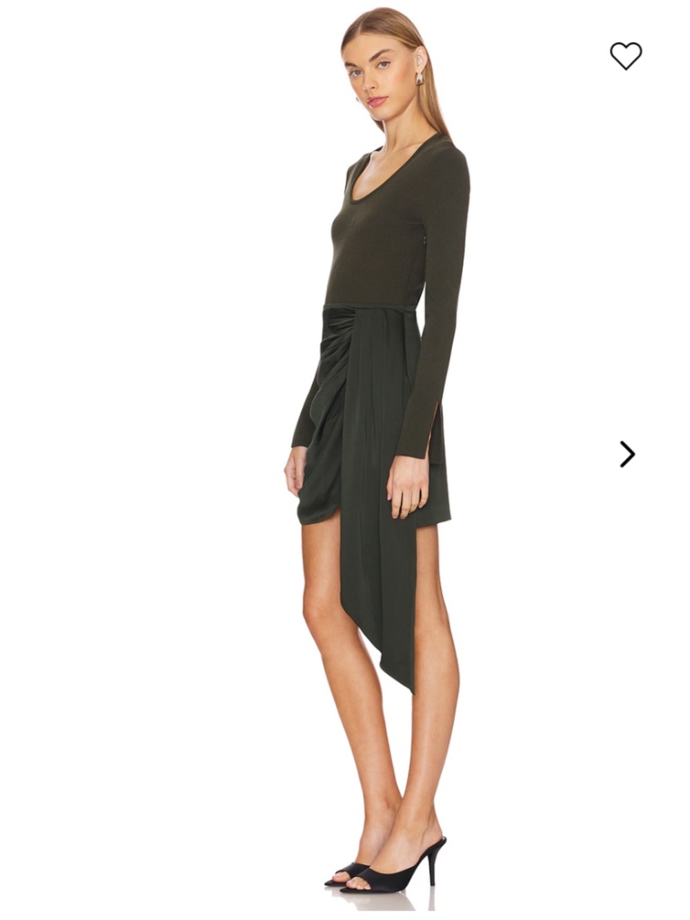 JONATHAN SIMKHAI Springer Wrapped Dress in Moss XS